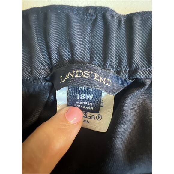 Lands' End Navy Khakis women’s 18W Fit 3 pants 38 * 30 Elastic Waist Back Pocket - Picture 5 of 9